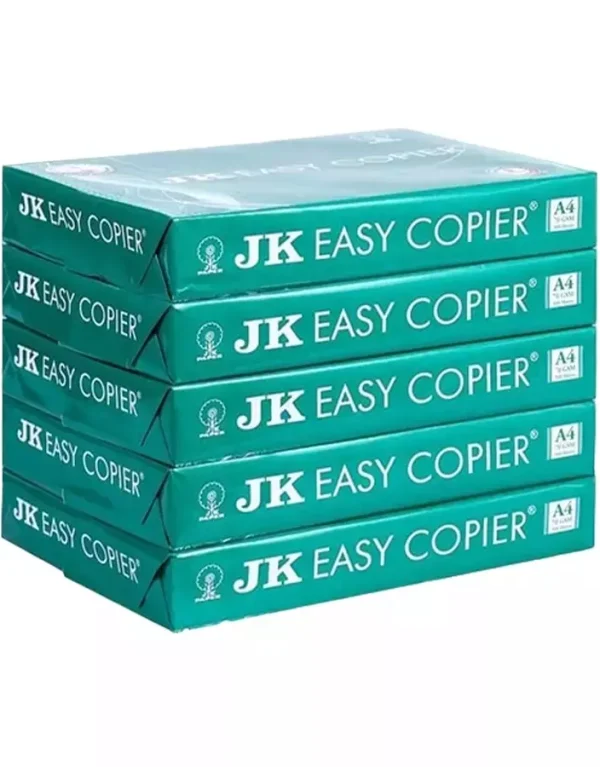 JK Easy 70 GSM A4 Size Multipurpose Copier Paper 500 Sheets White (Pack of 5 Ream)