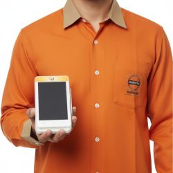 IOCL Petrol Pump Uniform Orange Full Sleeve Shirt