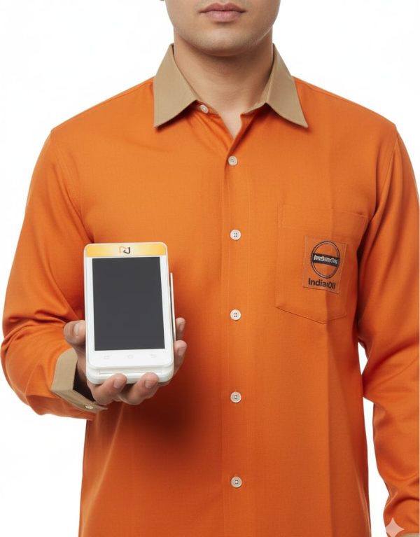 IOCL Petrol Pump Uniform Orange Full Sleeve Shirt